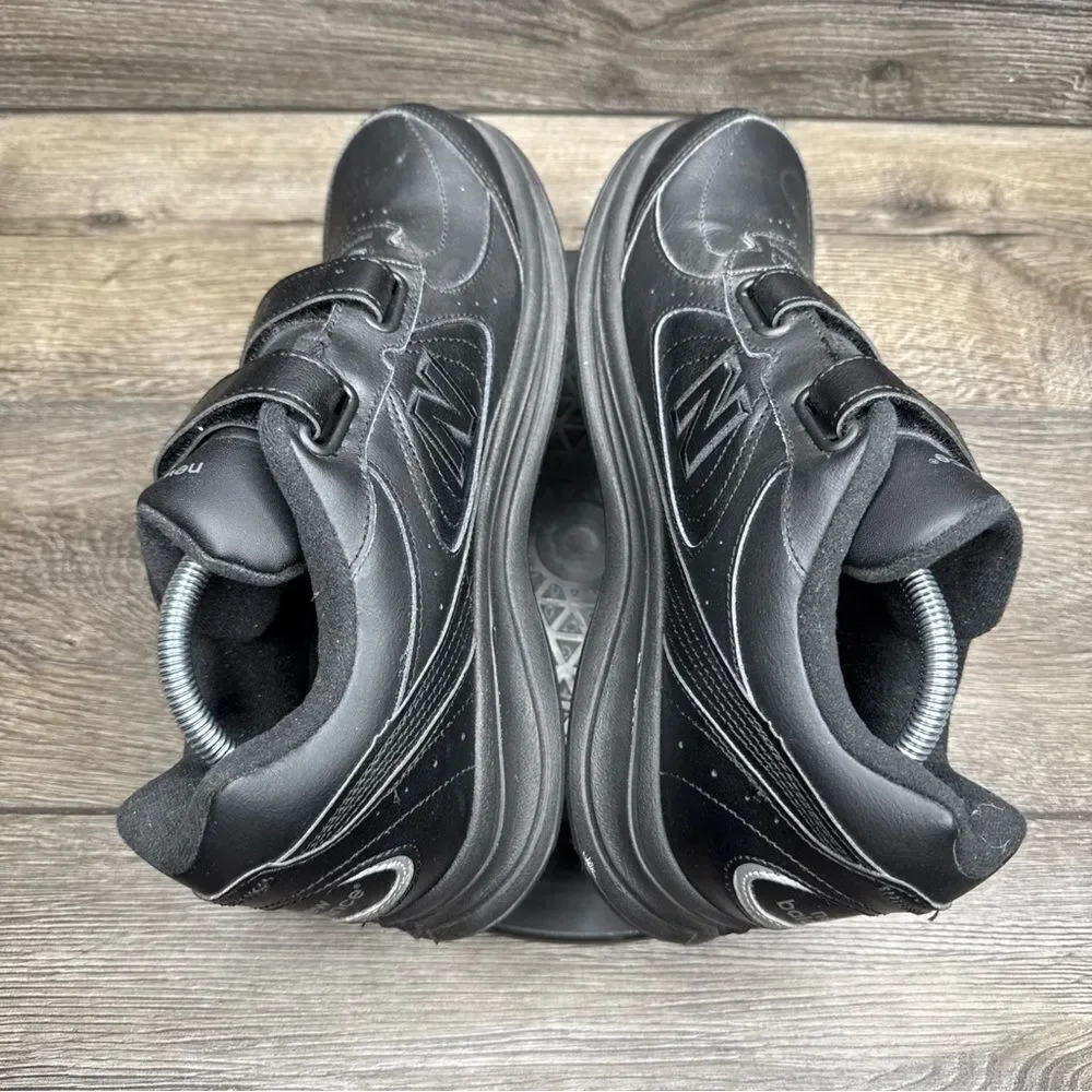 New Balance 577 Dual Strap Leather Walking Shoe Men 10.5 D Black MW577VK